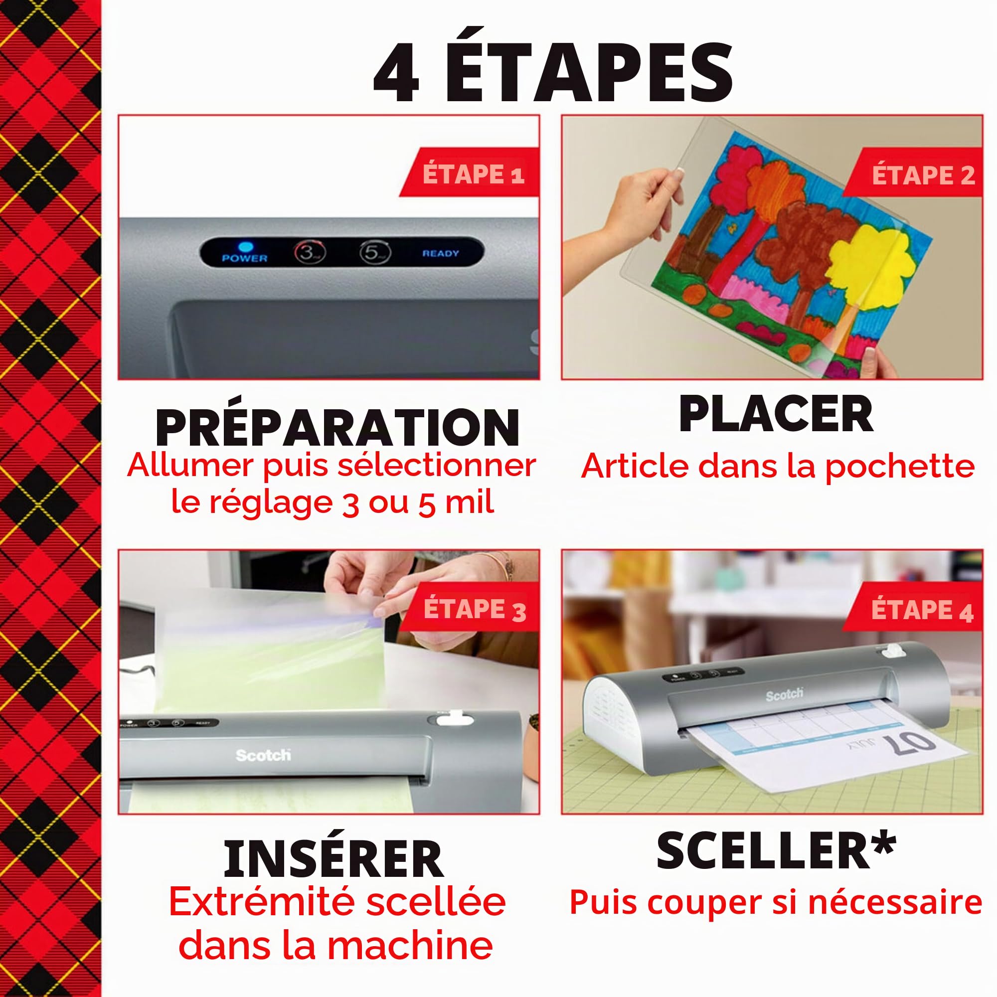 Scotch Plastifieuse thermique, système à 2 rouleaux pour une finition professionnelle, utilisation à la maison, au bureau ou à l'école, convient pour une utilisation avec des photos (TL901X)