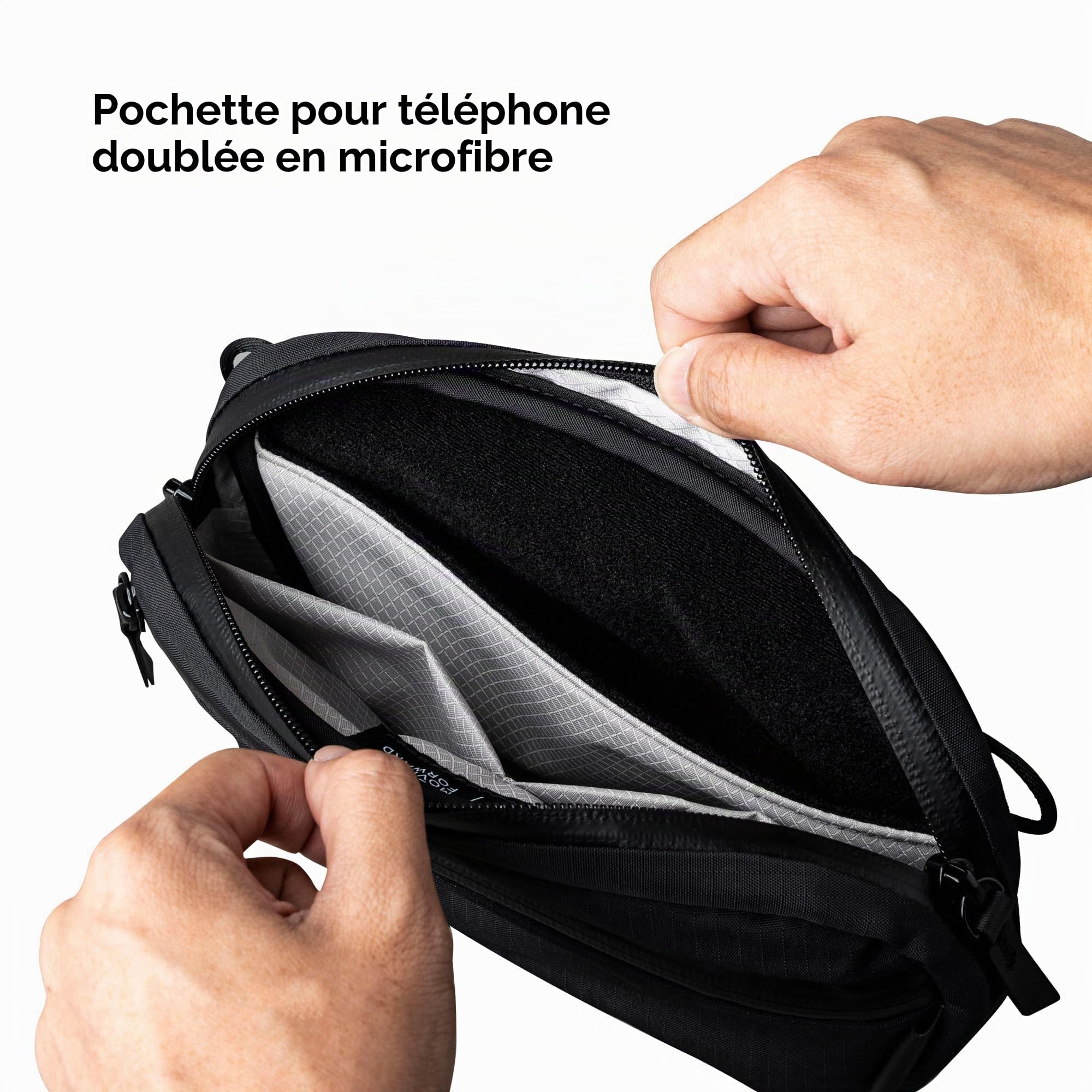 ALPAKA Flight Sling 1L, Sacoche Bandoulière, Sac Bandoulière Homme Compact avec Sangle d’Épaule Ajustable Amovible, Pochette Tech Résistant à l'eau, Porte-clés Intégré, Poche Arrière Discrète