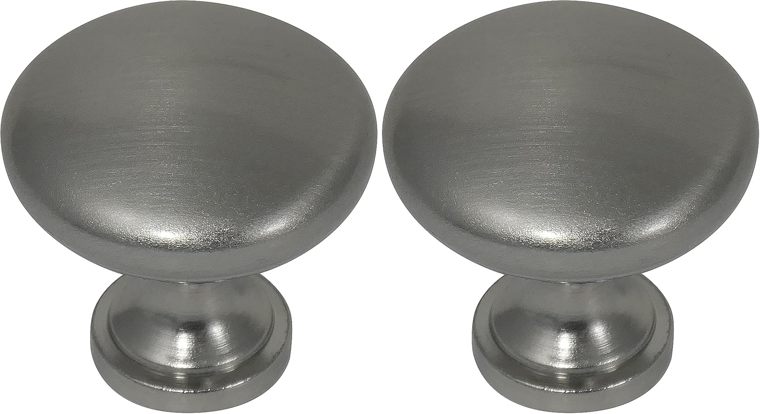 Laurey 54628 Danica Steel Round Mushroom Shaped Cabinet Hardware Knob - 1.38 Inch - 35mm -Brushed Satin Nickel