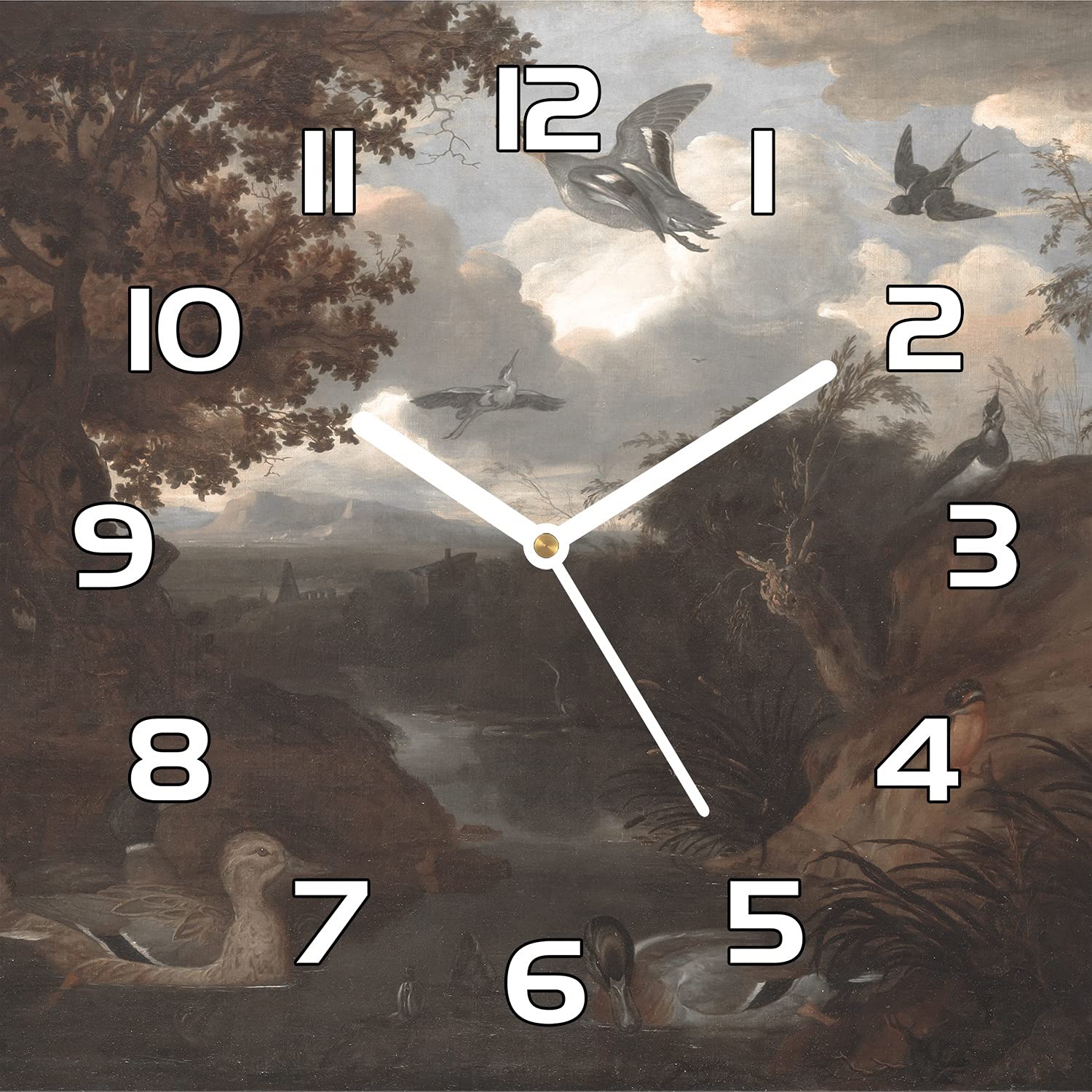 Horloge murale salon moderne et cuisine vintage Coloray en verre