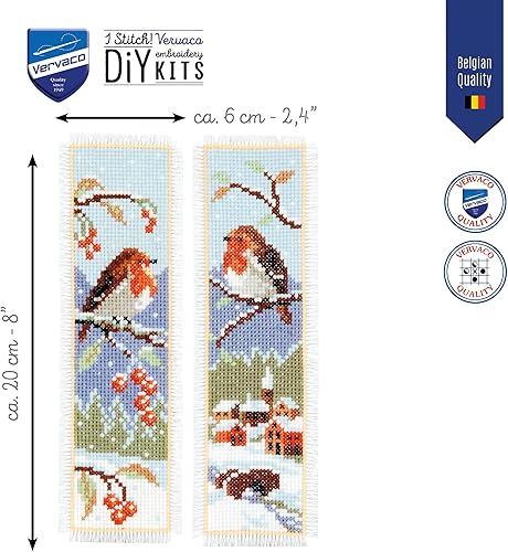 Miniatura 2 de Vervaco Kit de marcapáginas de punto de cruz (juego de 2) 2.4 x 8 pulgadas