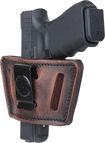 Miniatura 2 de 1791 Funda universal de cuero para pistola, OWBIWB CCW, diestro y zurdo, compatible con Glock, HK, SIG Walther