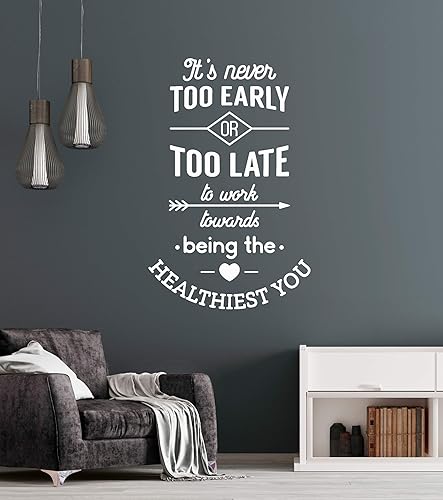 Miniatura 6 de Vinilo grande de vinilo para pared, frase saludable que dice inspirar salud, decoración de oficina médica, pegatinas mural (ig5602)