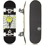 Magneto Maple Wood Complete Skateboard - Quality Skateboard for Kids - Wide Deck for Adult Men - Kids 27.5in x 7.75in, Wild Child