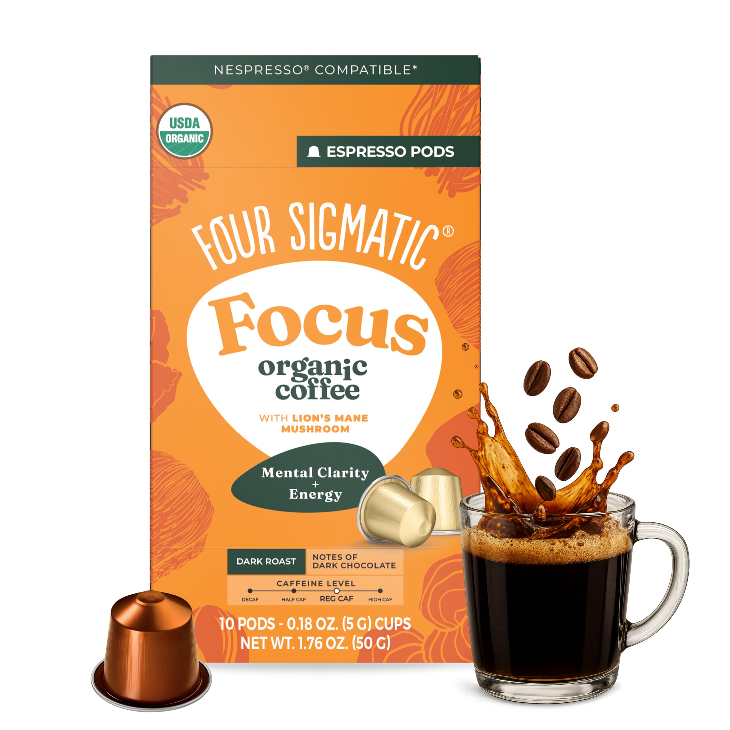 Amazon.com : Four Sigmatic Focus Coffee Pods Compatible with Amazon.com : Four Sigmatic Focus Coffee Pods Compatible with