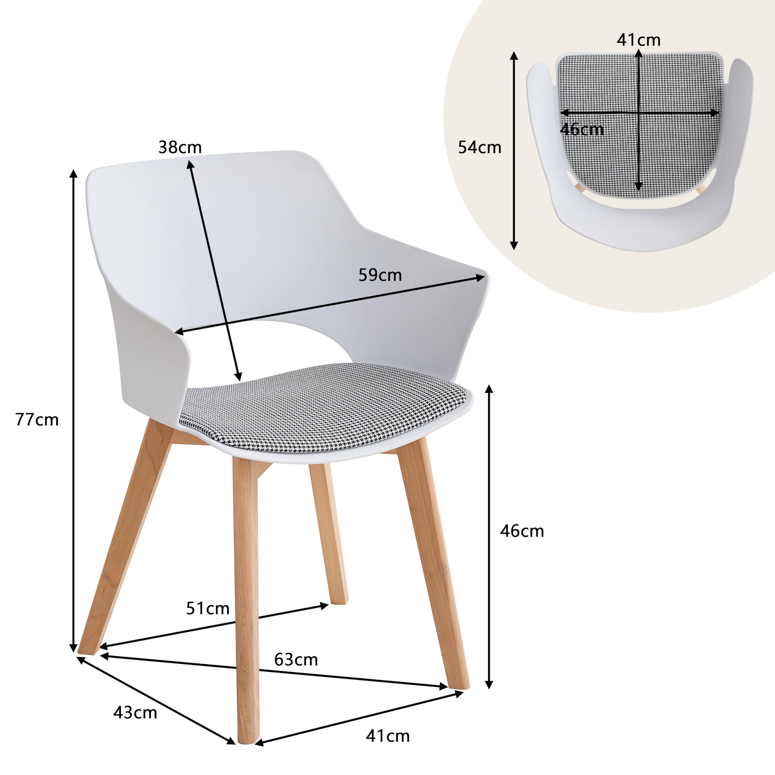 Juego De 2 Sillas De Comedor De Cocina De Lino Suave Moderno Con Patas
