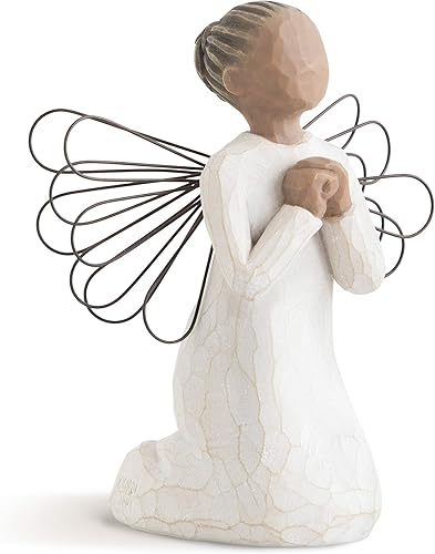 Figura de ángel del espíritu esculpida pintada a mano