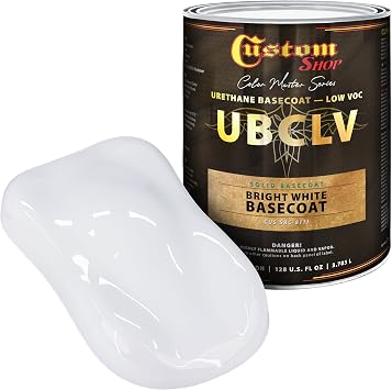 Custom Shop SBC Solid Basecoat - Bright White Gallon Automotive Paint Color Master Series