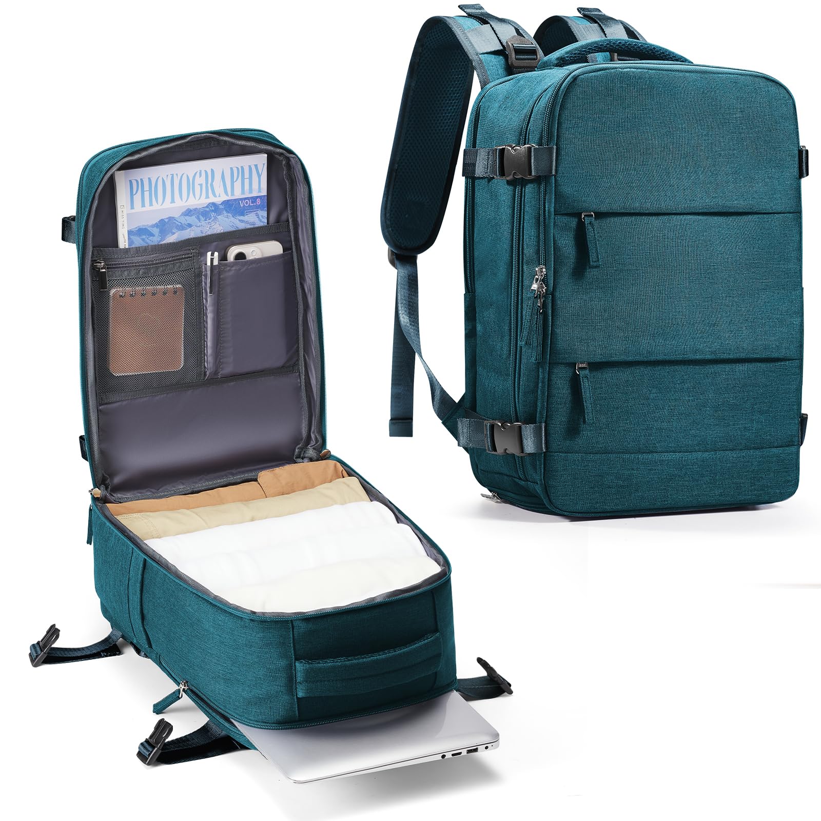 SZLX Zaino Ryanair 40x20x25 Donna Zaino da Viaggio Bagaglio a Mano 20L Uomo Borse da cabina 45x36x20 Easyjet Travel Backpack Adatto a laptop da 14 Pollici con scomparto per scarpe per Lavoro e Scuola