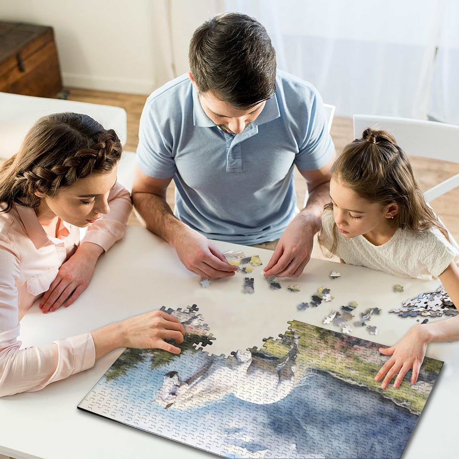 Puzzle, Biały Koń W Górach Zabawa Dla Dorosłych Blade Konie Puzzle Zabawka Gra Intelektualna Gra Edukacja Domowa Zabawka Antystresowa/Style-5/1000Pcs (75X50Cm)