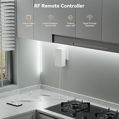 Miniatura 4 de MIWISE Tira de luces LED blancas, tira de luz LED COB de 6000 K, luz blanca, regulable de 32.8 pies y 24 V, tira de iluminación flexible súper