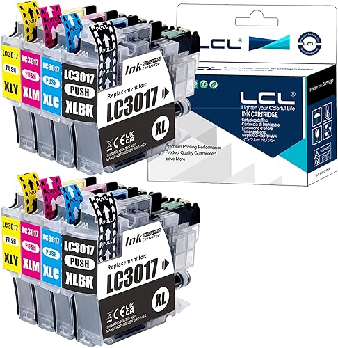 LCL LC3017 XL Ink Cartridge Replacement for Brother LC3017 Ink Cartridge LC3017BK LC3017C LC3017M LC3017Y for MFC-J5330DW MFC-J6530DW MFC-J6730DW