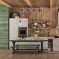 Vista 8 de Kit de iluminación de riel de 4 luces, acabado de latón negro mate ajustable con foco de techo moden empotrado para cocina, sala de estar, mejoras