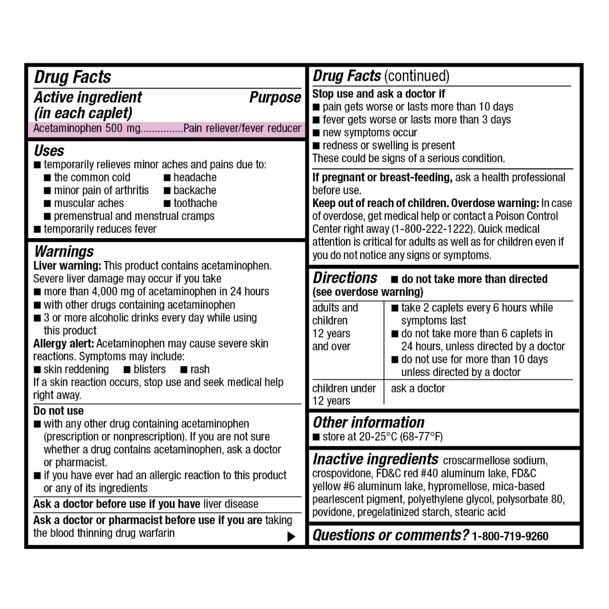 GoodSense Rapid Release Acetaminophen Caplets, 500 mg, 400 Count — Amazon image 6