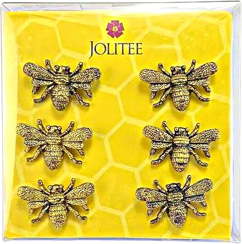 Miniatura 2 de Juego de 6 imanes dorados para decoración de abejorro de abeja, imanes de cocina para refrigerador, decoración de abeja, imanes dorados para cocina,