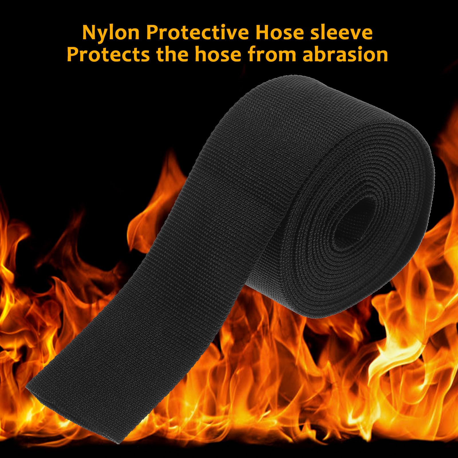 Manguito Protector de Manguera Hidráulica de Nylon Negro, Tejido Ajustado y Cortado a Medida para Tubos Sumergibles y Arneses Eléctricos, Adecuado para Soldadura y Gestión