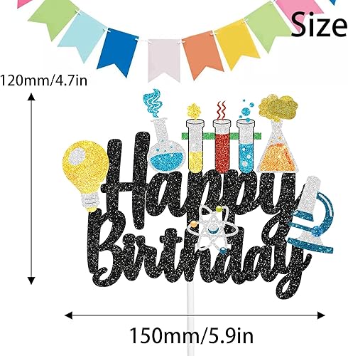 Miniatura 2 de Decoración para pastel de cumpleaños con temática de química de científicos locos, decoración de fiesta temática de química para niños y niñas,