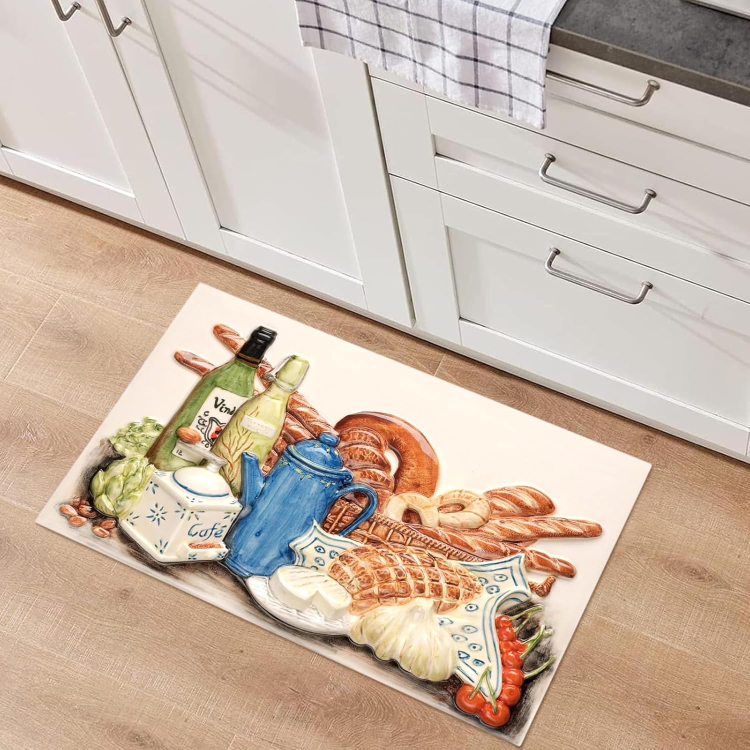 Kitchen Mat Cushioned Kitchen Mats for Floor, Anti-Fatigue Mat Waterproof Kitchen Rug Non-Skid Comfort Standing Mat for Kitchen Office Sink Laundry 24"x48"