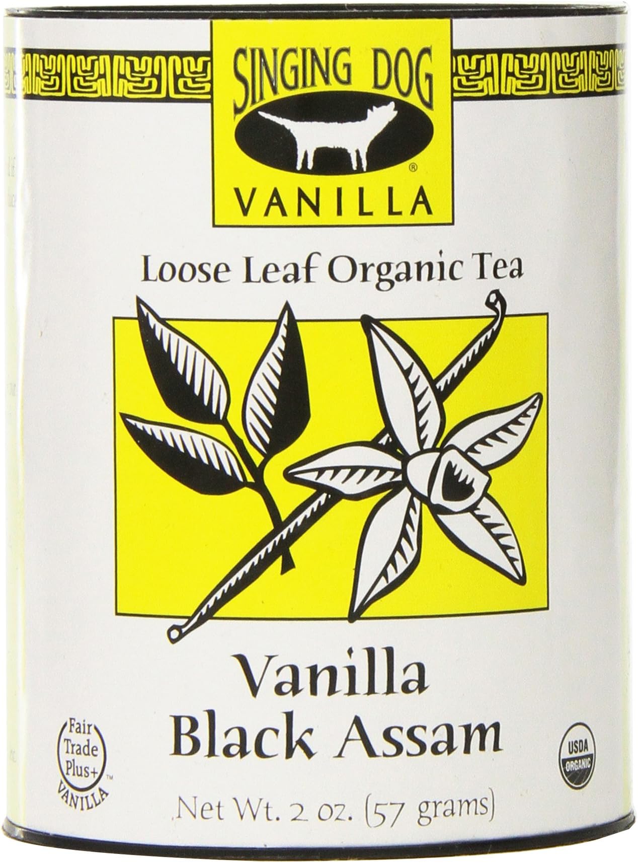 Singing Dog Vanilla Organic Tea, Black Assam, 2 Ounce
