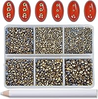 Vista 117 de Bymitel Hotfix - Gemas redondas de diamantes de imitación de cristal para manualidades, mezcla de 6 tamaños con kit de lápiz de cera, negro