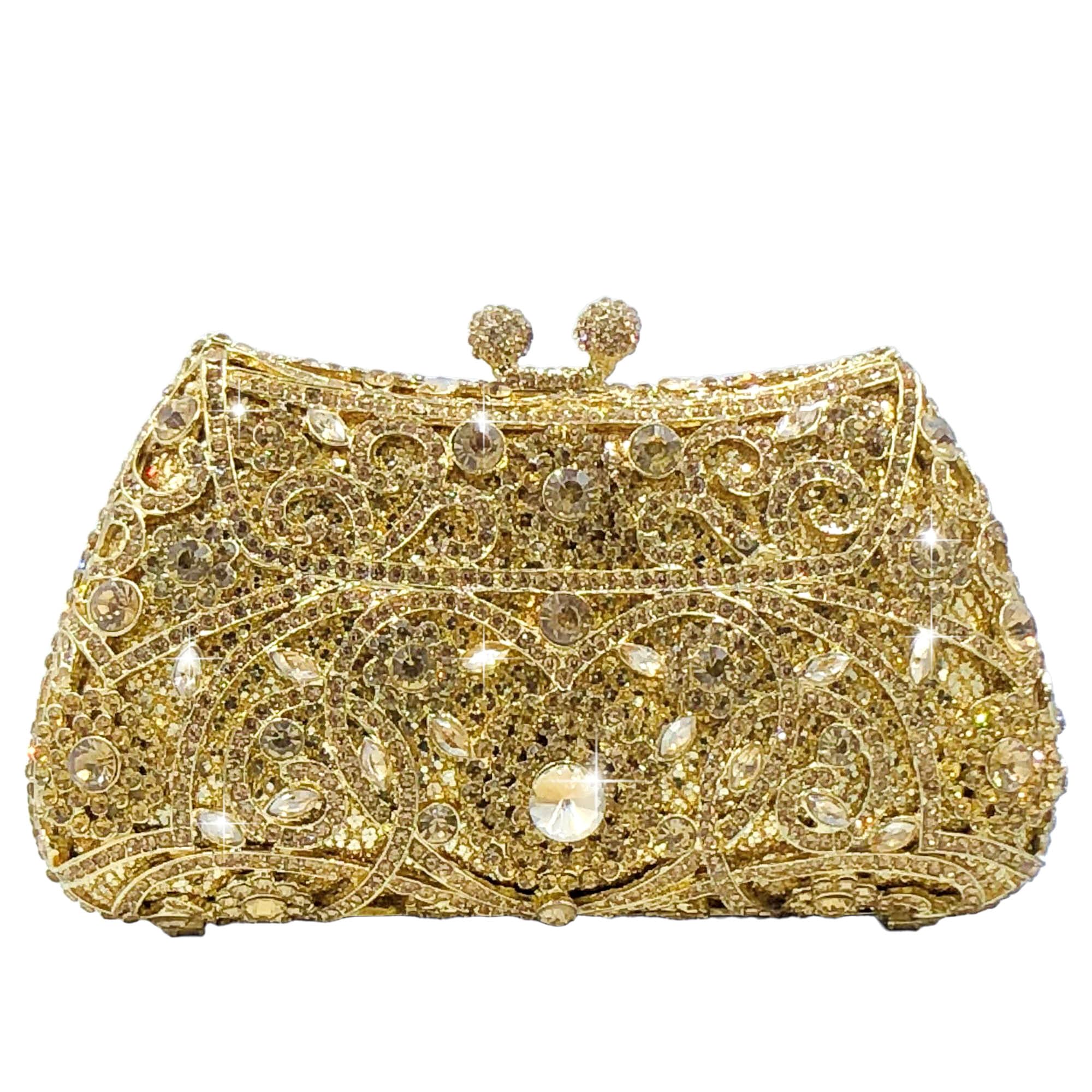 Boutique De FGG Pochette da donna con mini fiori e strass, per feste, matrimoni, balli studenteschi