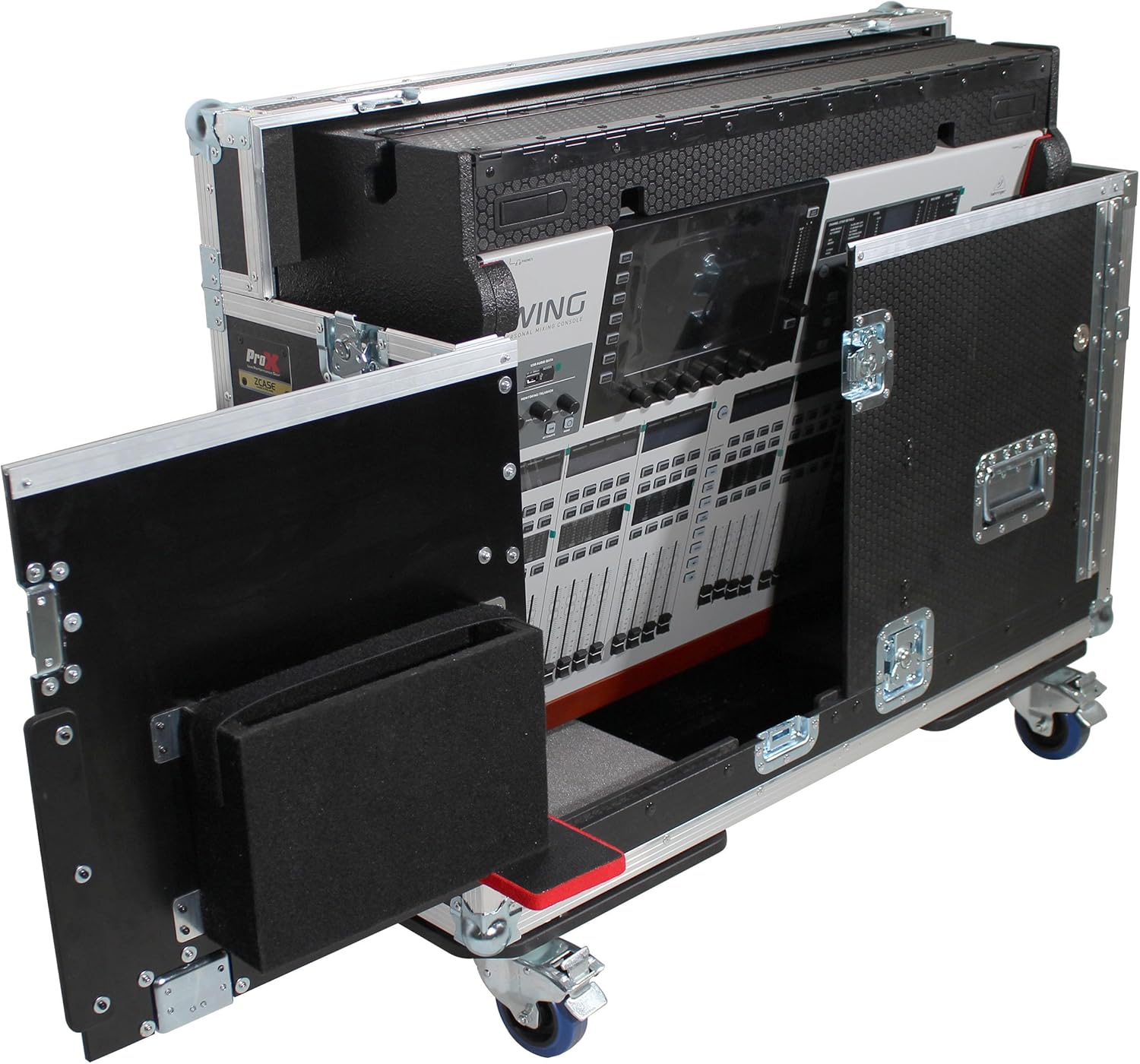 ProX XZF-BWING For Behringer Wing Flip-Ready Hydraulic Console Easy Retracting Lifting Flight Case and wheels
