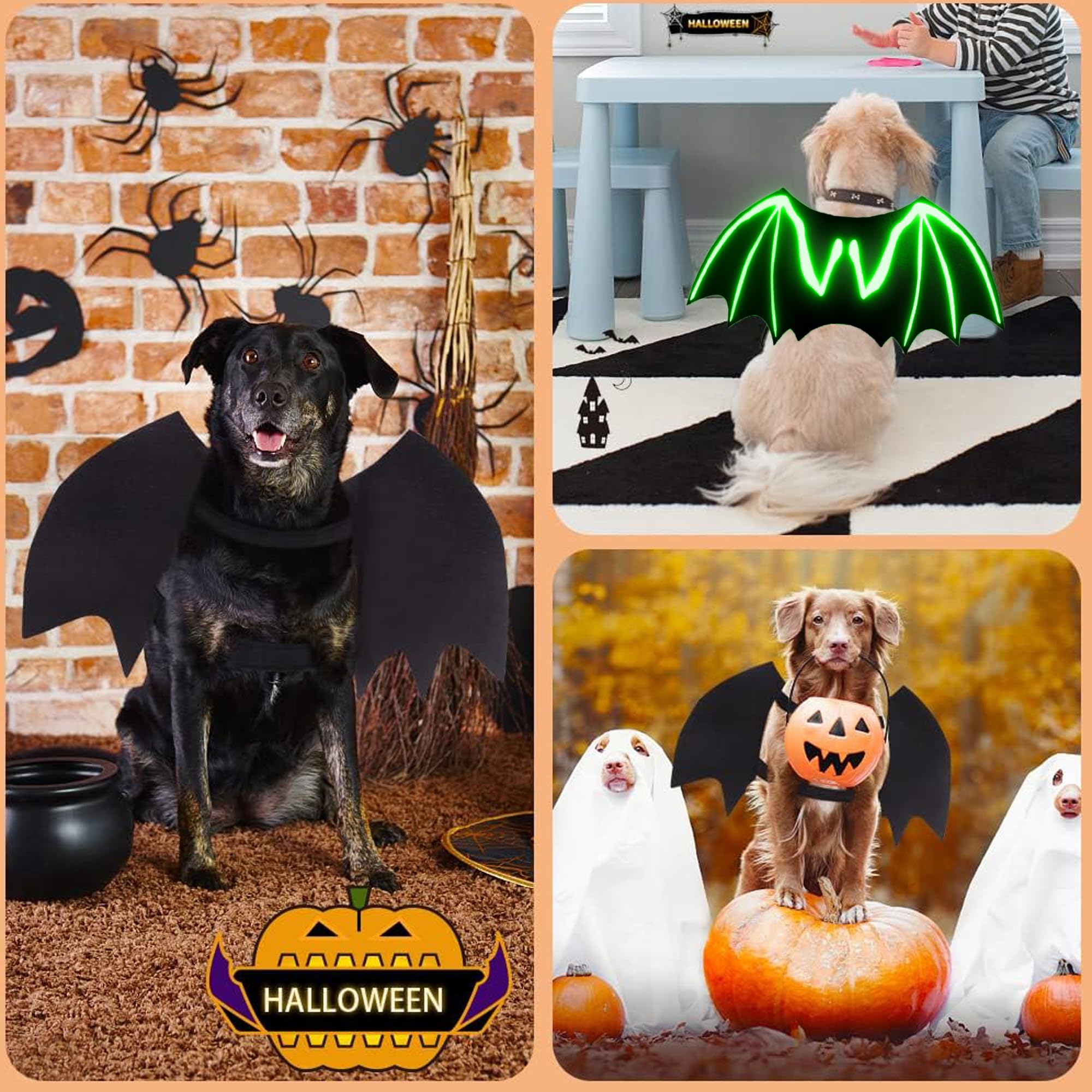 LIBRNTY Ali di Grande Cane,Ali di Pipistrello per Animali Domestici,Halloween Pet Costume,Decorazione Cosplay per Cani di Grossa Taglia,Feste di Halloween e Altro Ancora(Nuovo aggiornamento nel 2023)