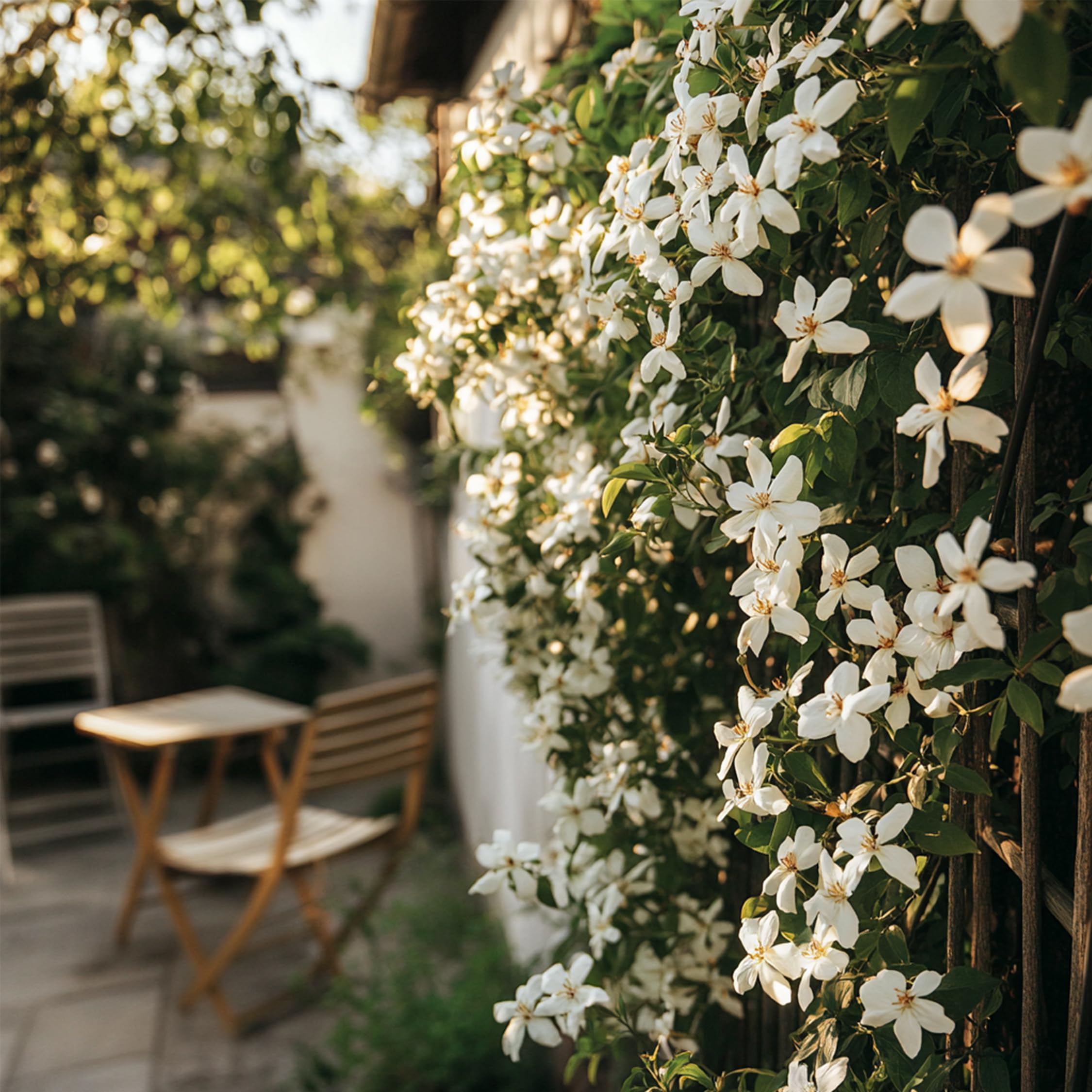 Plant in a Box - Jasminoides 'Officinale' - Set de 3 - Jasmin plante etoile grimpant - Fleurs blanc - Pot 9cm - Hauteur 25-40cm