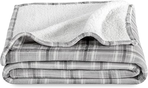 Bare Home Manta de forro polar Sherpa  Manta de viaje  Manta para cama, sofá, camping y viajes  Cálida y ligera  Manta de felpa esponjosa y suave