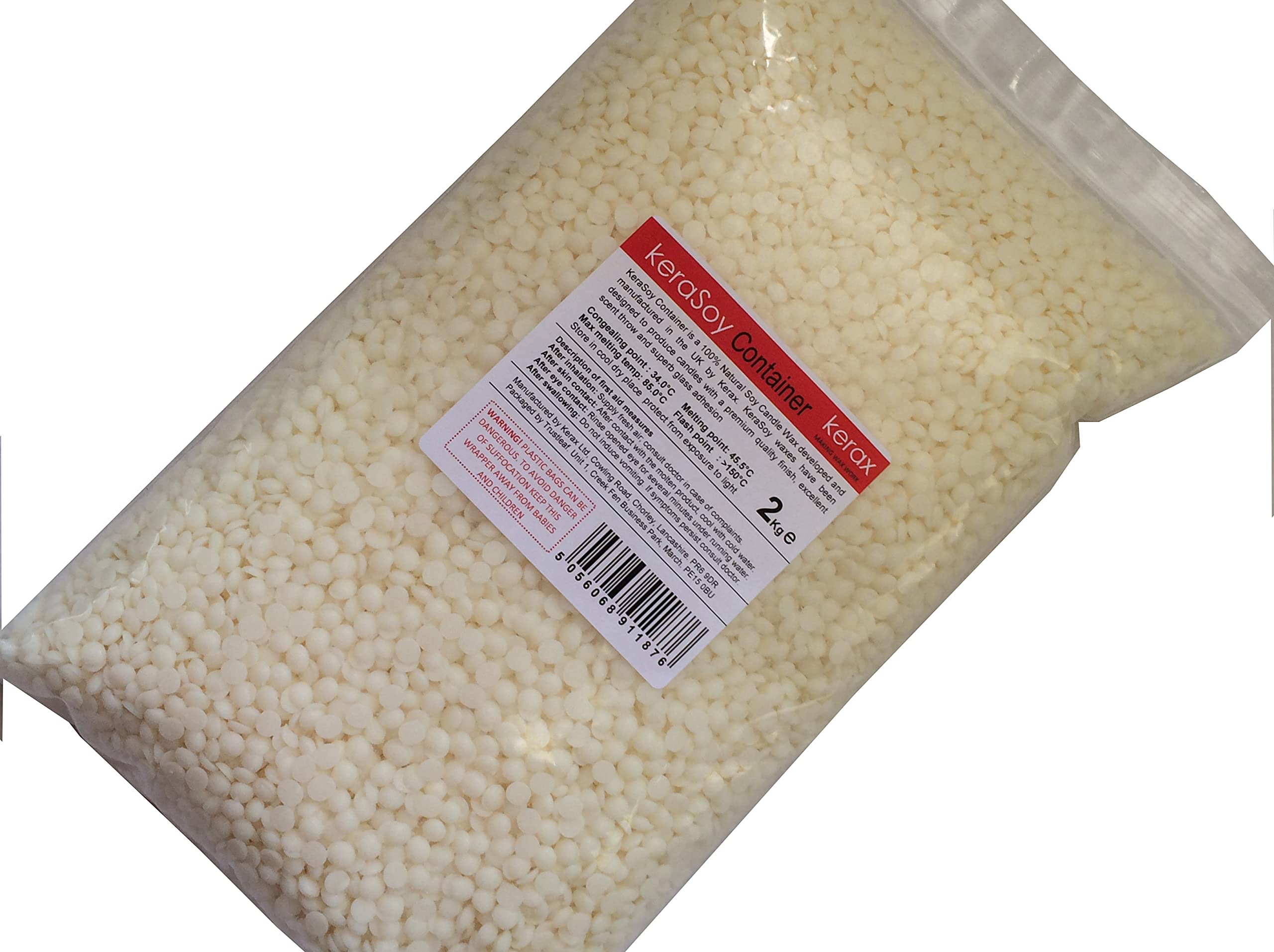 Trustleaf Kerasoy 2Kg Kerax Container Blend Candle Wax - 100% Natural Soy/Soya Wax
