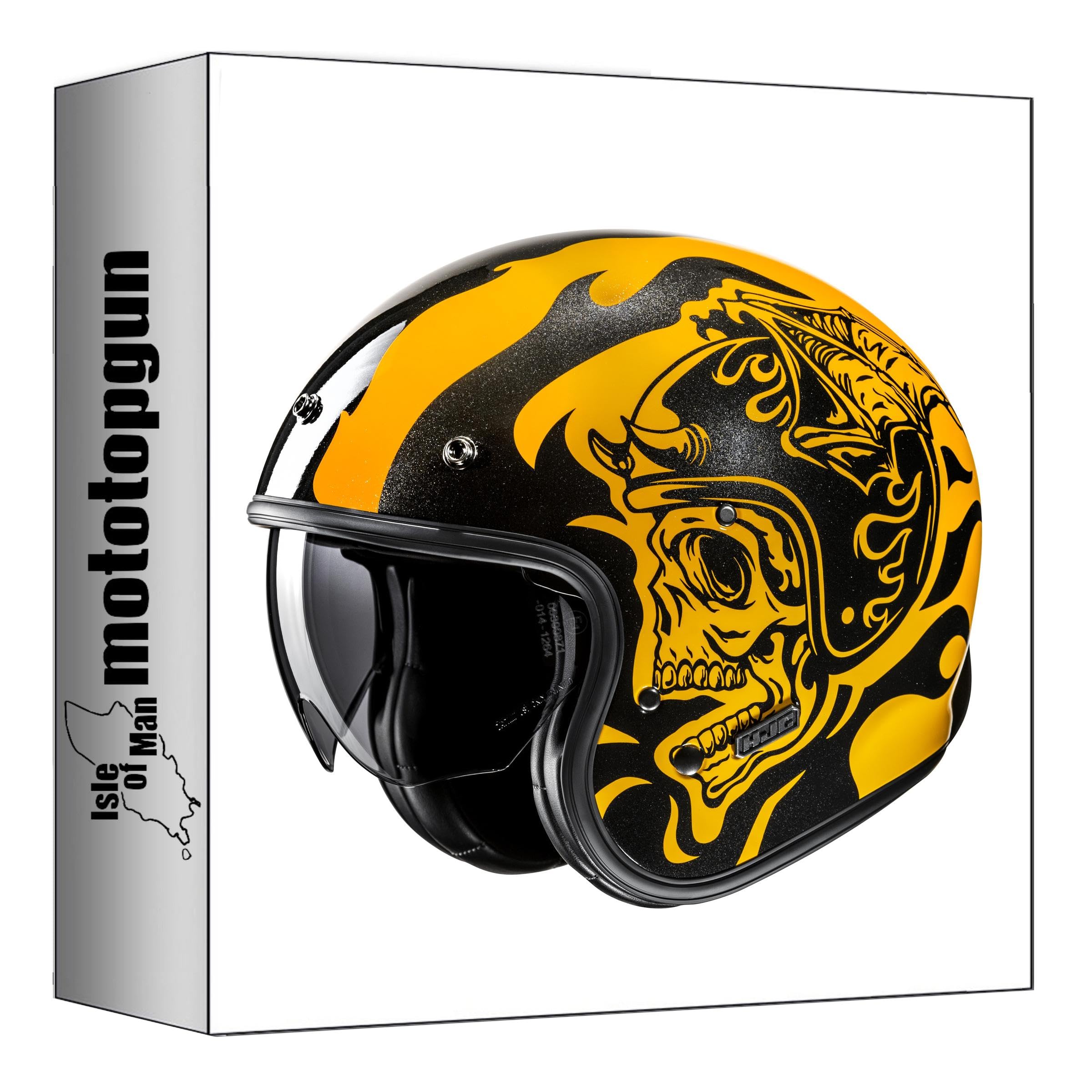 Casque jet HJC V31 Flame MC3 taille L pour moto custom - 6