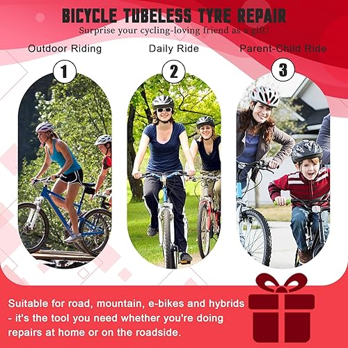Miniatura 7 de Kit de reparación, Bicicleta Tubeless Neumático Kit de Reparación de Bicicleta de Carretera Neumáticos Herramienta de Talad