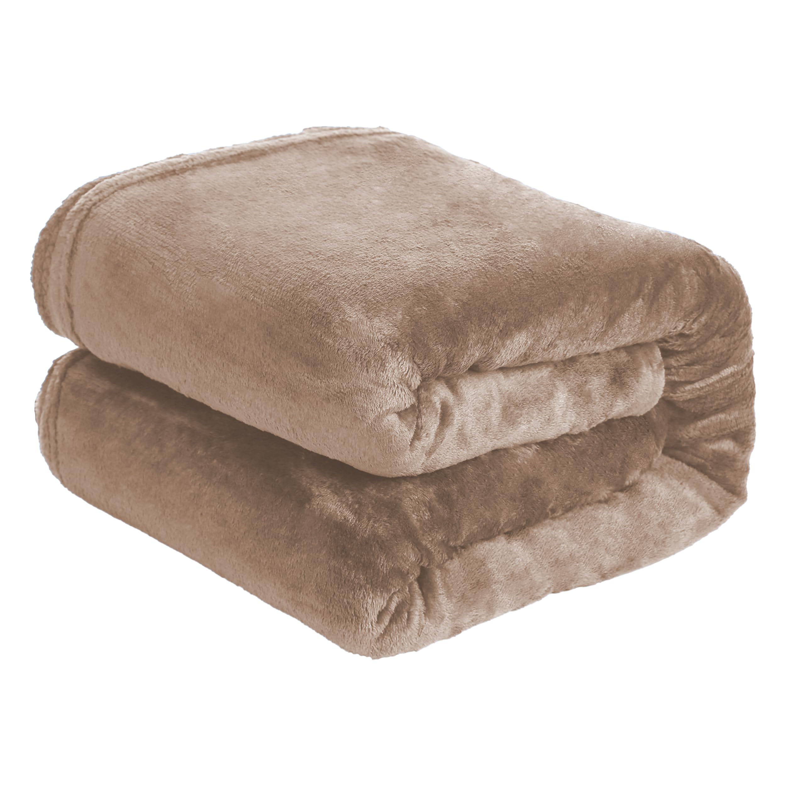 H HANSEL HOME Manta Grande para Sofá Extrasuave Microfibra, Manta Sofa Franela, Manta Polar para Cama, para Toda Estación - Beige, 160x220cm