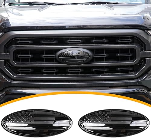 RERPRO Cubierta de emblema para puerta trasera de parrilla delantera de 9.5 pulgadas, compatible con Ford F150 2015-2024, accesorios de decoración