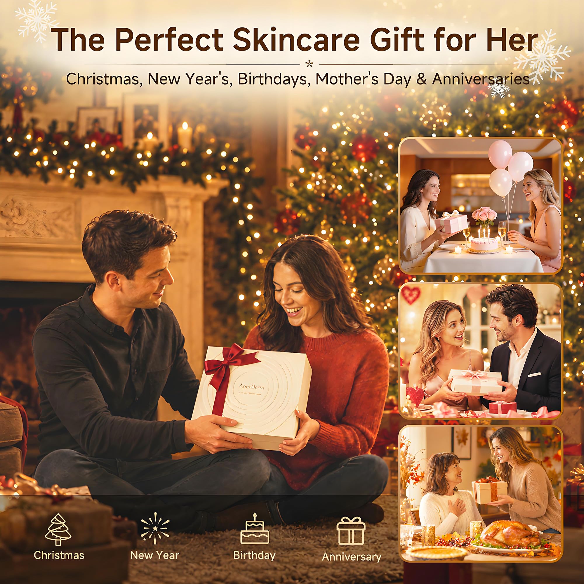 Red Light Therapy Mask, FDA-Cleared, Dual NIR, Birthday Gifts for Women