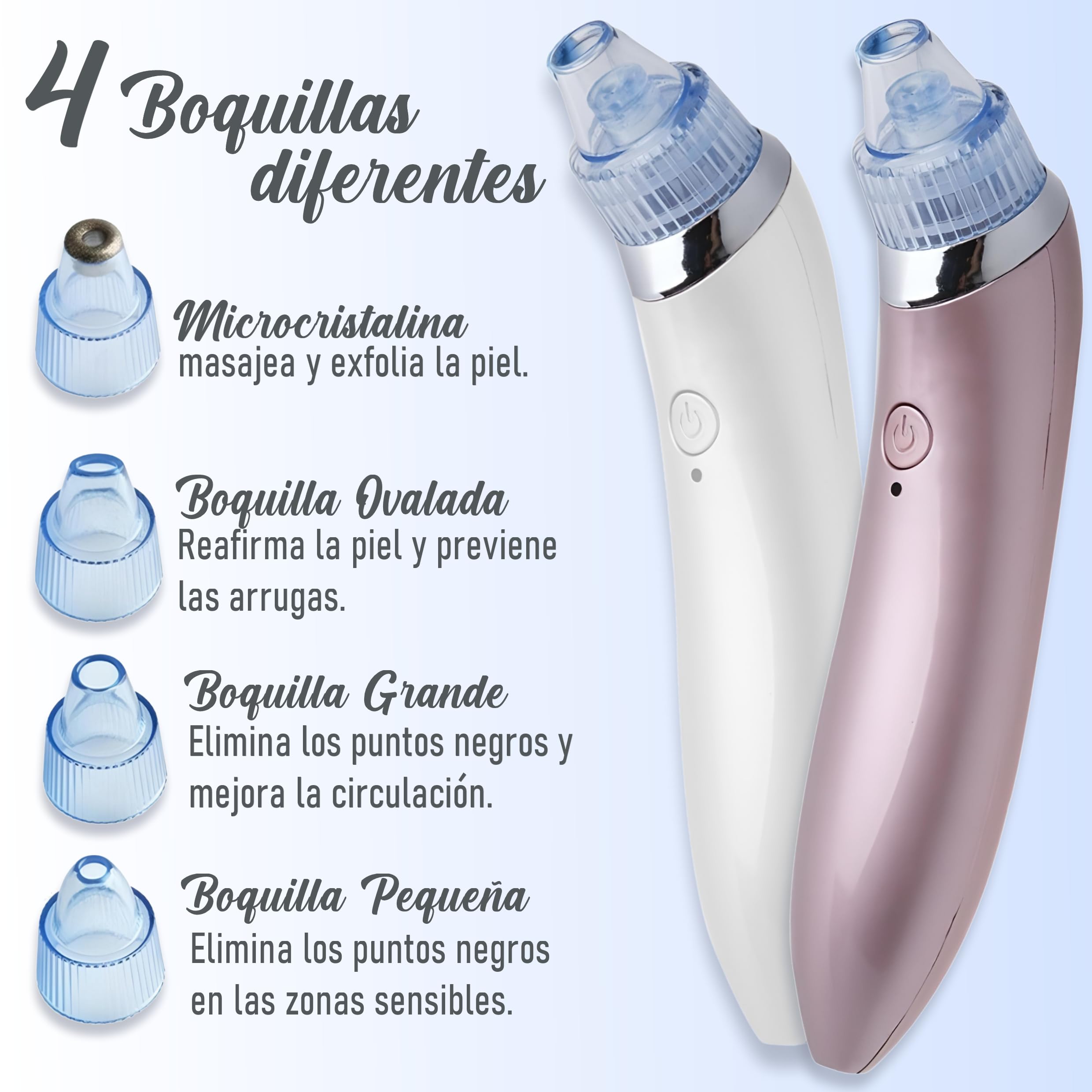 Kit di pulizia facciale 3 in 1, aspiratore per punti neri con 4 testine, spazzola elettrica per la pulizia dei pori con 4 spazzole, strumenti per rimuovere brufoli e acne