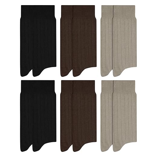 Kit 6 Pares de Meia Social Algodão Canelado Mash Masculina