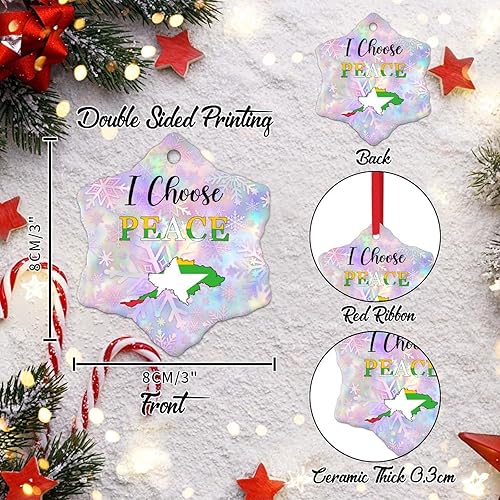 Miniatura 3 de WoGuangis Adorno patriótico de simboy nacional birmania adornos de cerámica para decoraciones de Navidad, Birmania I Choose Peace, adorno colgante