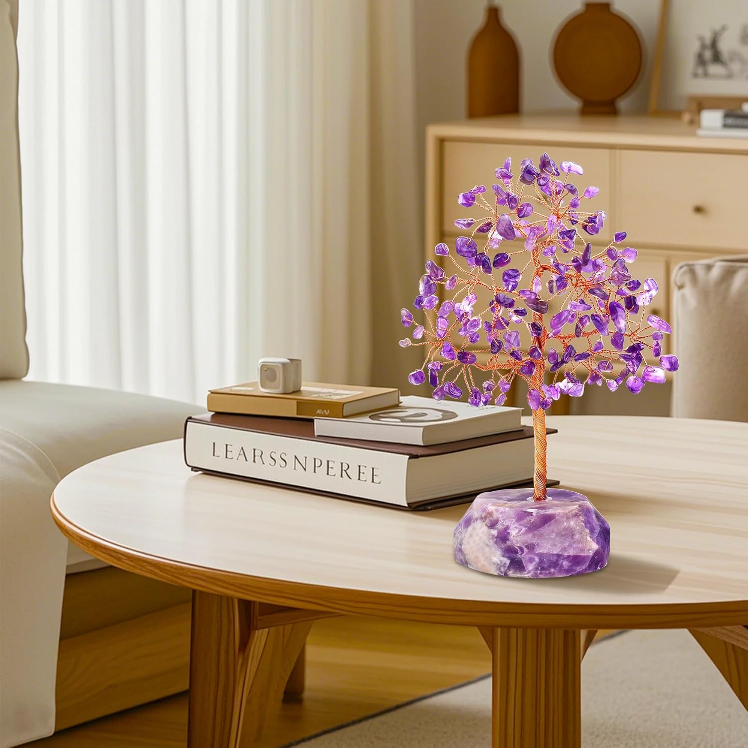 SITUMEIZI 7.09IN Amethyst Crystal Tree Amethyst Crystals and Healing Stones Natural Purple Gifts for Women Room Office Desk Purple Decor Reiki Spiritual Meditation Energy Tree of Life - Image 9