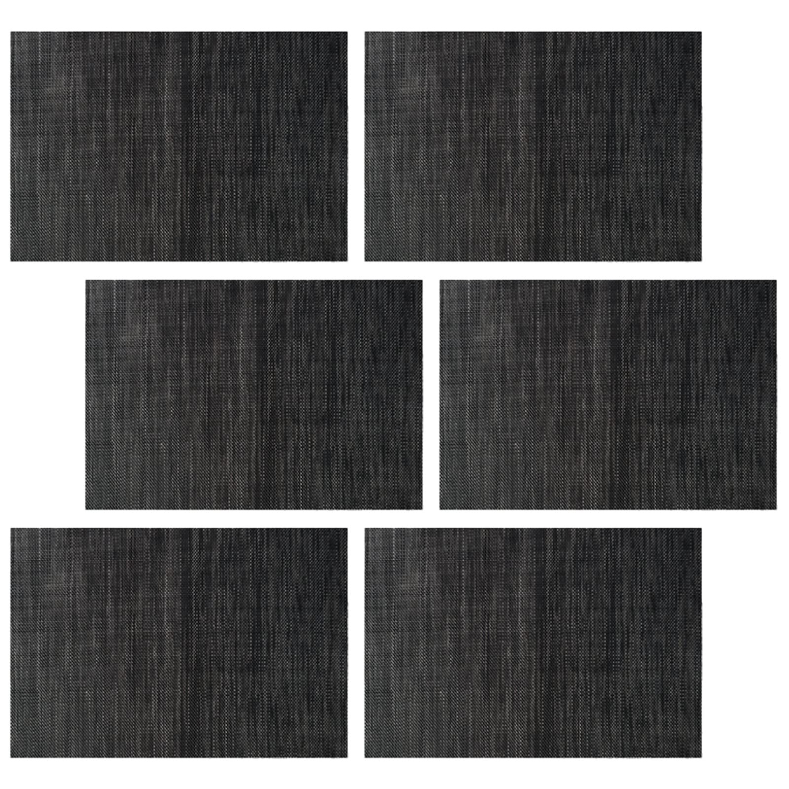 Sets de table en PVC noirs rectangulaires lavables pour décoration de table de cuisine