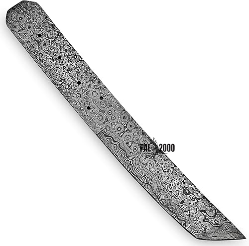 PAL 2000 HUNTING KNIVES Smmp 9886 Cuchillo de hoja en blanco de acero de Damasco Hoja en blanco para la fabricación de cuchillos disponible en Yaxa Peru