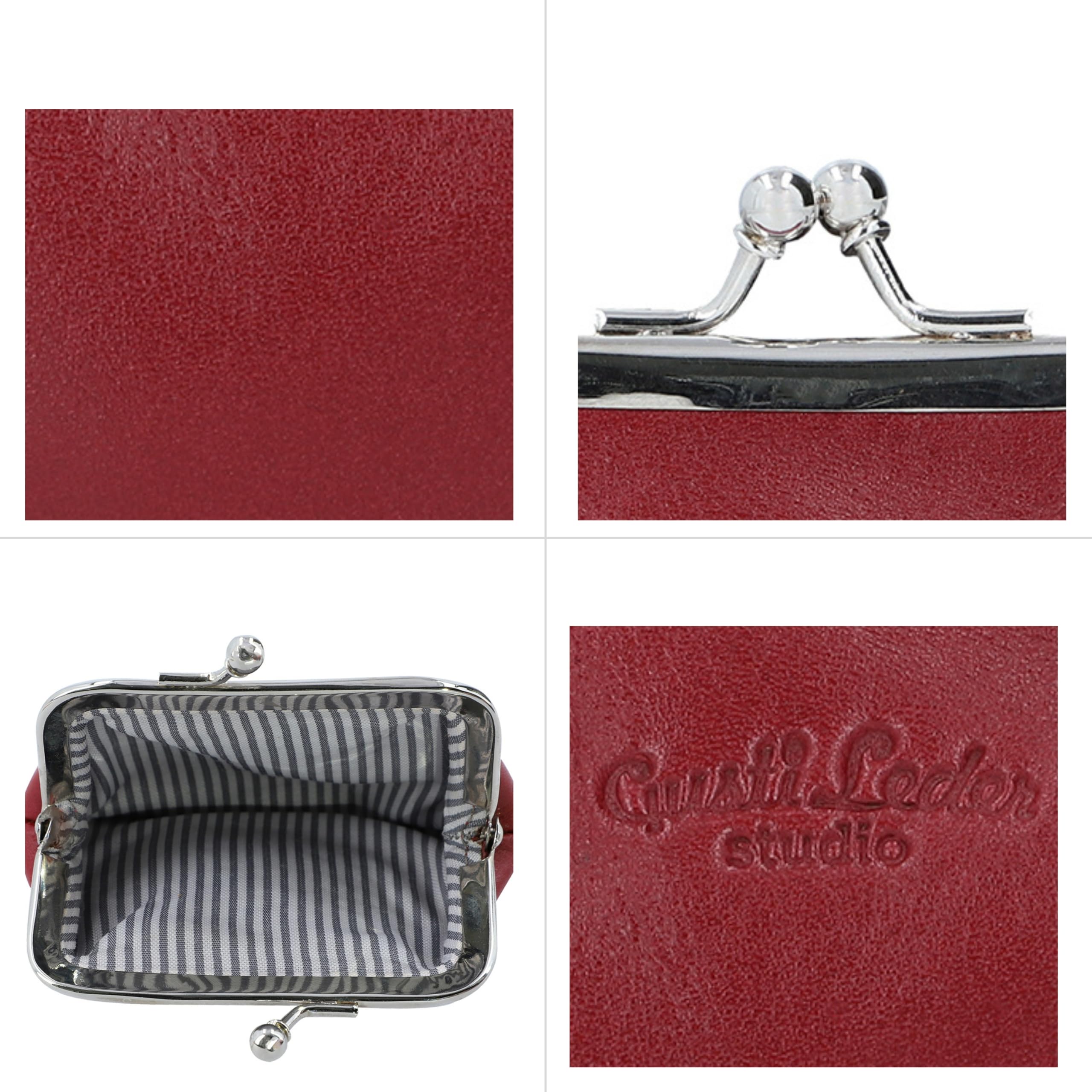 Gusti Fenja - Cartera de Piel con Cierre de Clip, Rojo, Talla única, Monedero