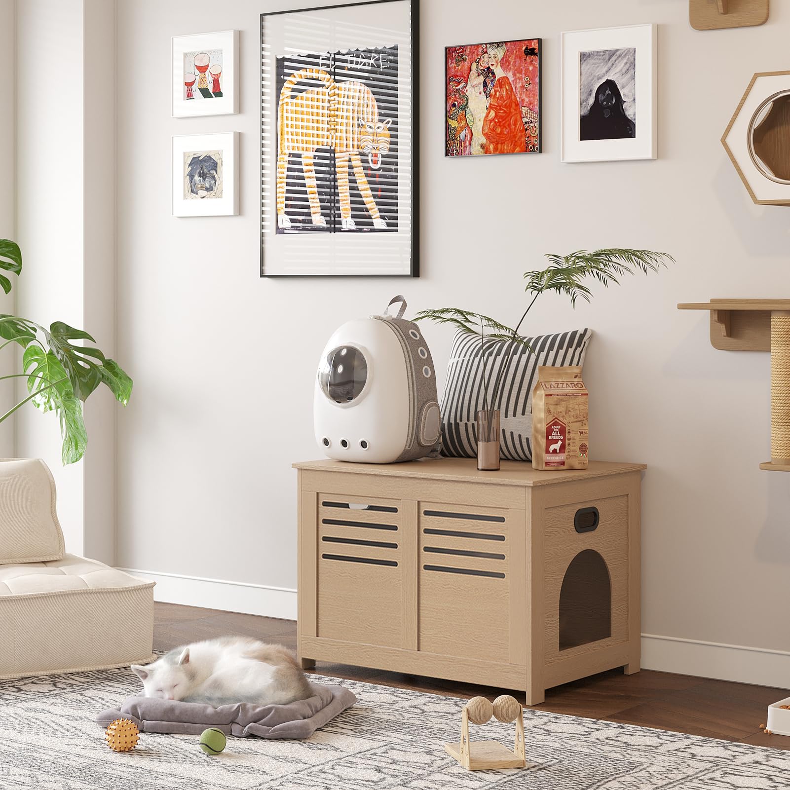 置物 maocat Amazon.com: DINZI LVJ Litter Box Enclosure, Flip Top Litter