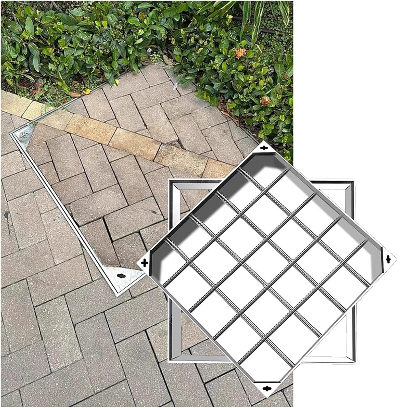 Châssis de Regard Encastrable en Aluminium Durable - Finition Premium 70x70 cm