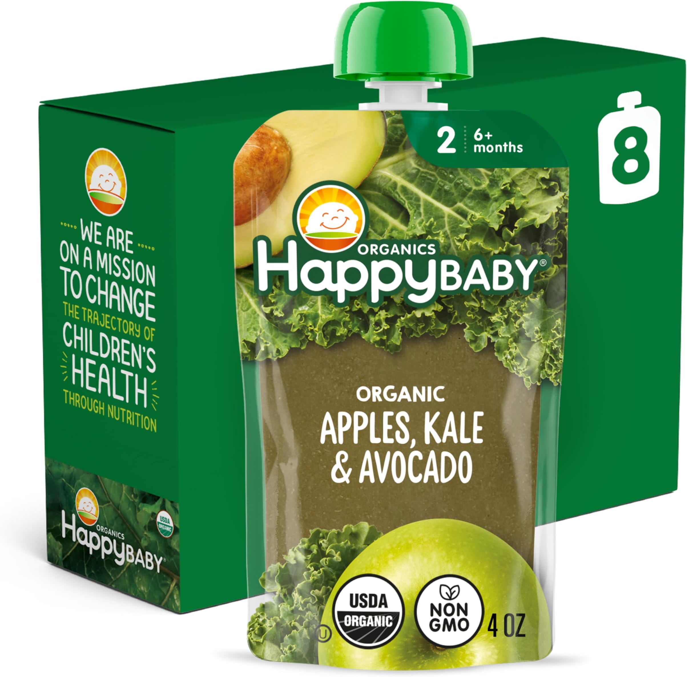 Organics Clearly Crafted Stage 2 Baby Food, Apples, Kale and Avocadoes, 4 Ounce (8 Count)