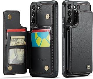 Vinich for Samsung Galaxy S22 Plus Wallet Case with Card Holder, Black