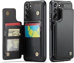 Vinich for Samsung Galaxy S22 Plus Wallet Case with Card Holder, RFID Blocking Credit Slots Kickstand Shockproof Phone Cover Fit for Galaxy S22 Plus 6.6" Black