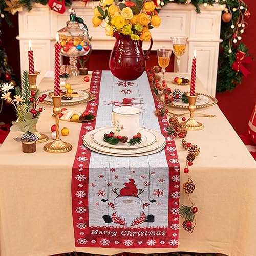 Miniatura 2 de Camino de mesa de Navidad de Papá Noel, decoración de mesa de comedor para interiores y exteriores, decoración de fiesta, 13 x 71 pulgadas