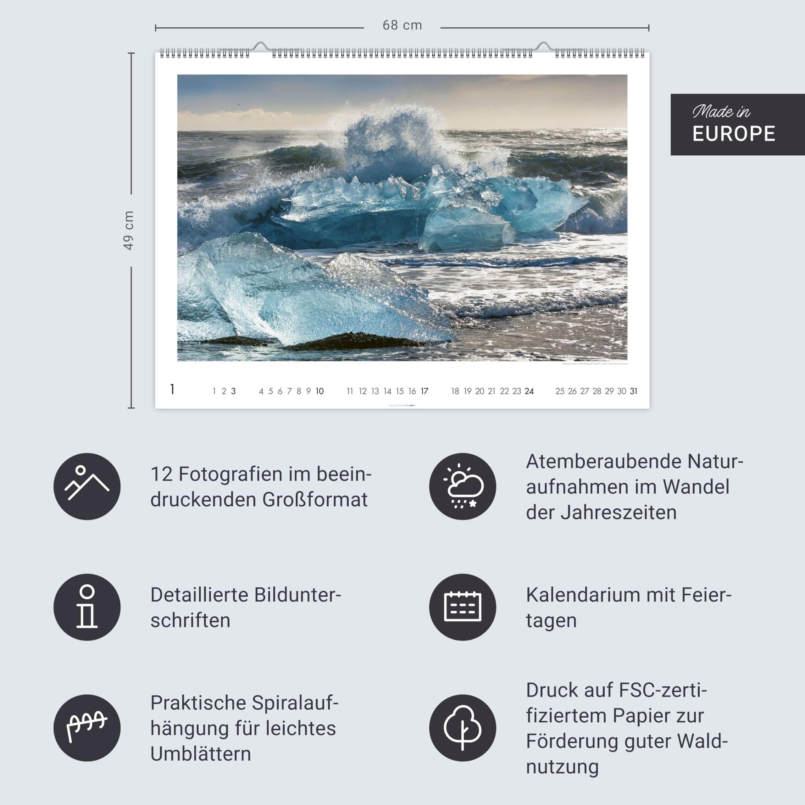 Das Meer Kalender 2027: Traumhafte Bilder vom Meer und maritime Landschaften in einem großen Wandkalender fürs Urlaubsfeeling zu Hause. Format 68 x 49 cm