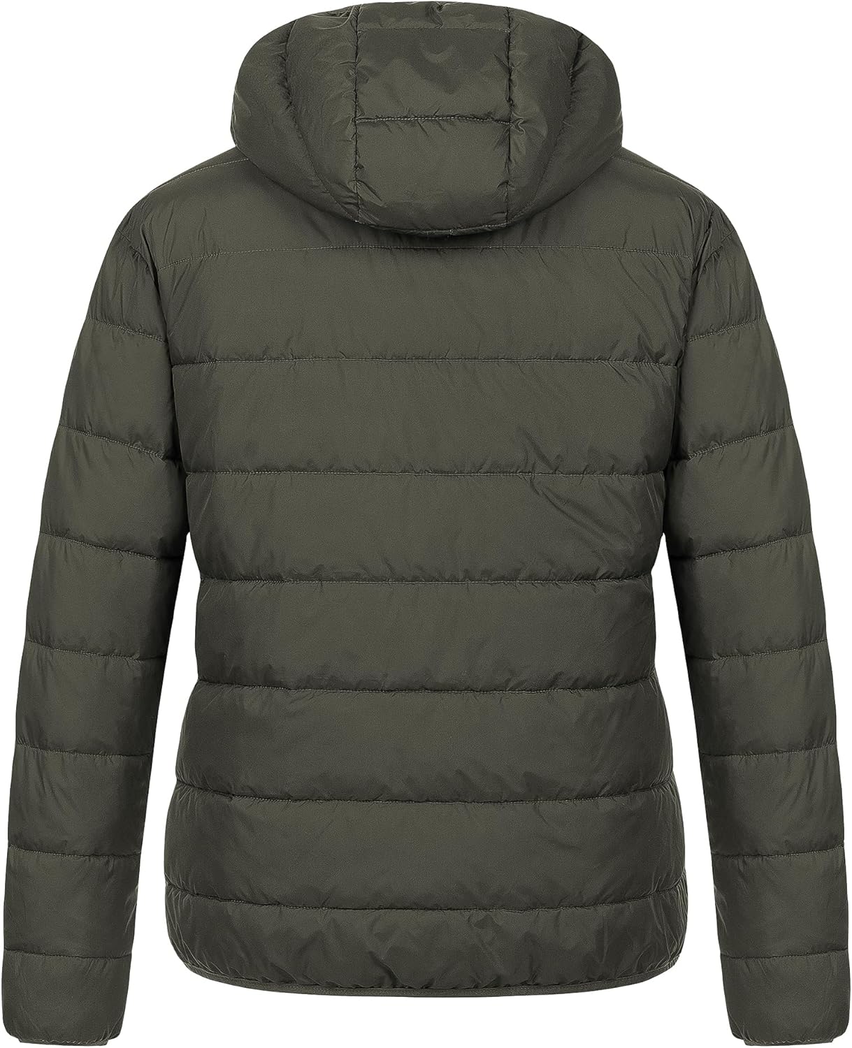 Chrisuno Women's Plus Size Lightweight Puffer Jacket Packable Winter Warm Quilted Bubble Coat Waterproof Windproof Hooded